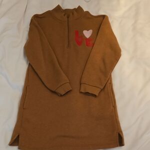 Old Navy Brown Zip-Up with Love Design